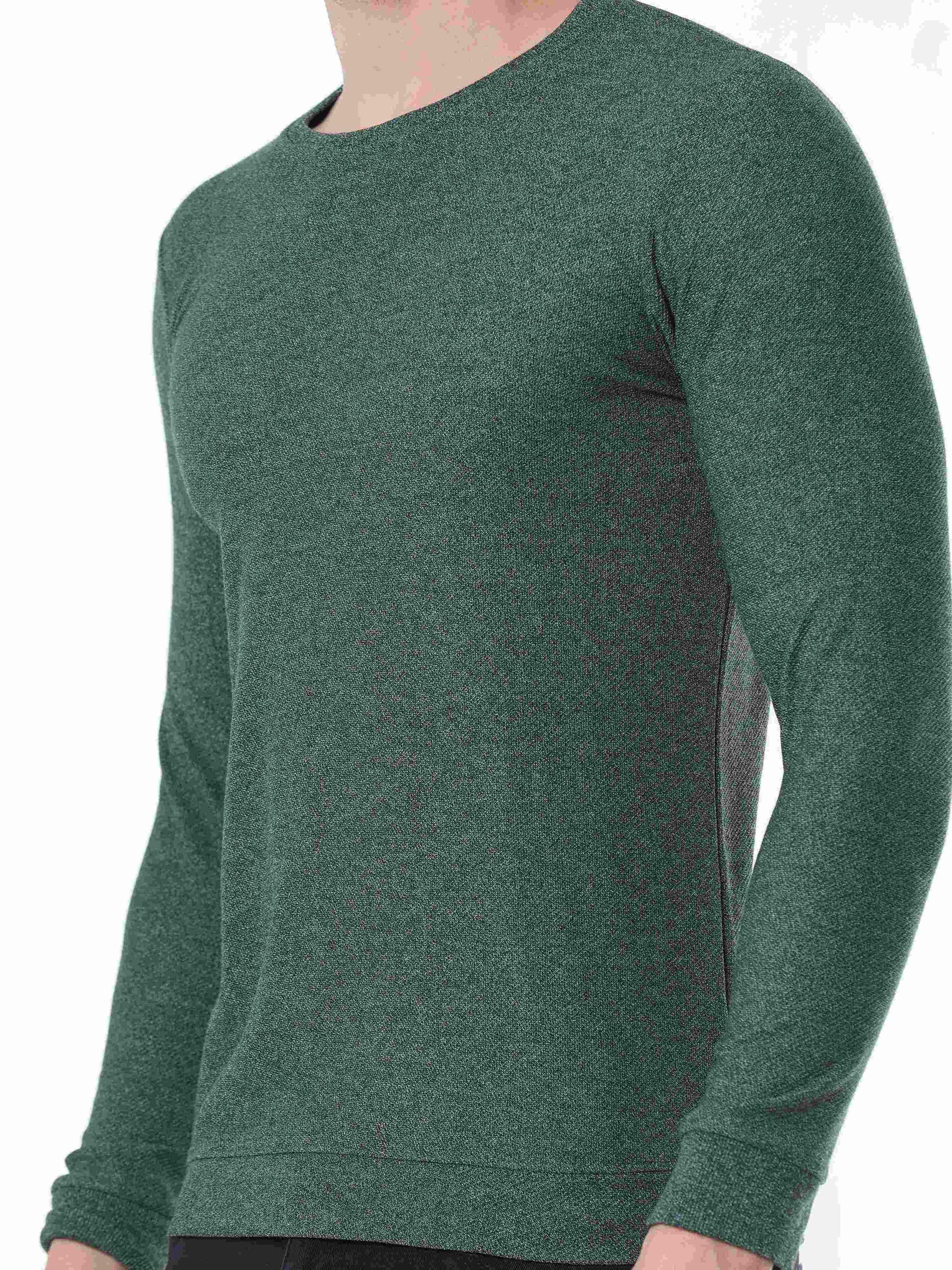 Full Sleeve Solid Green T-shirt