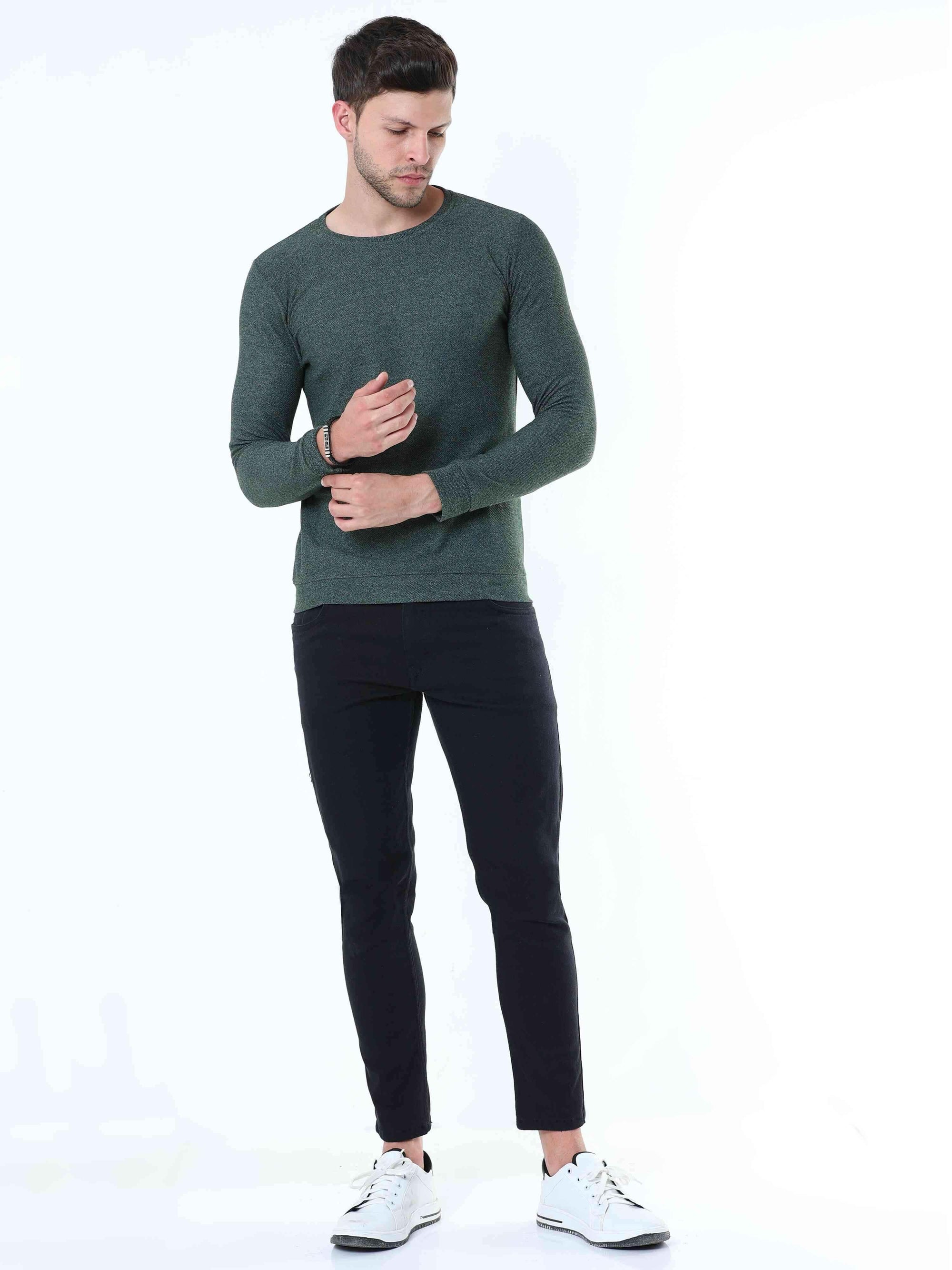 Full Sleeve Solid Green T-shirt