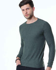 Full Sleeve Solid Green T-shirt