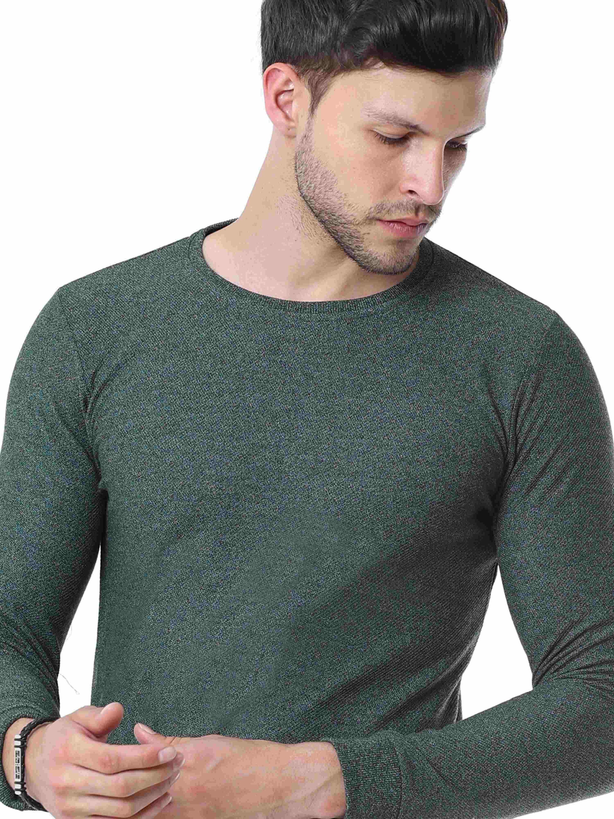 Full Sleeve Solid Green T-shirt