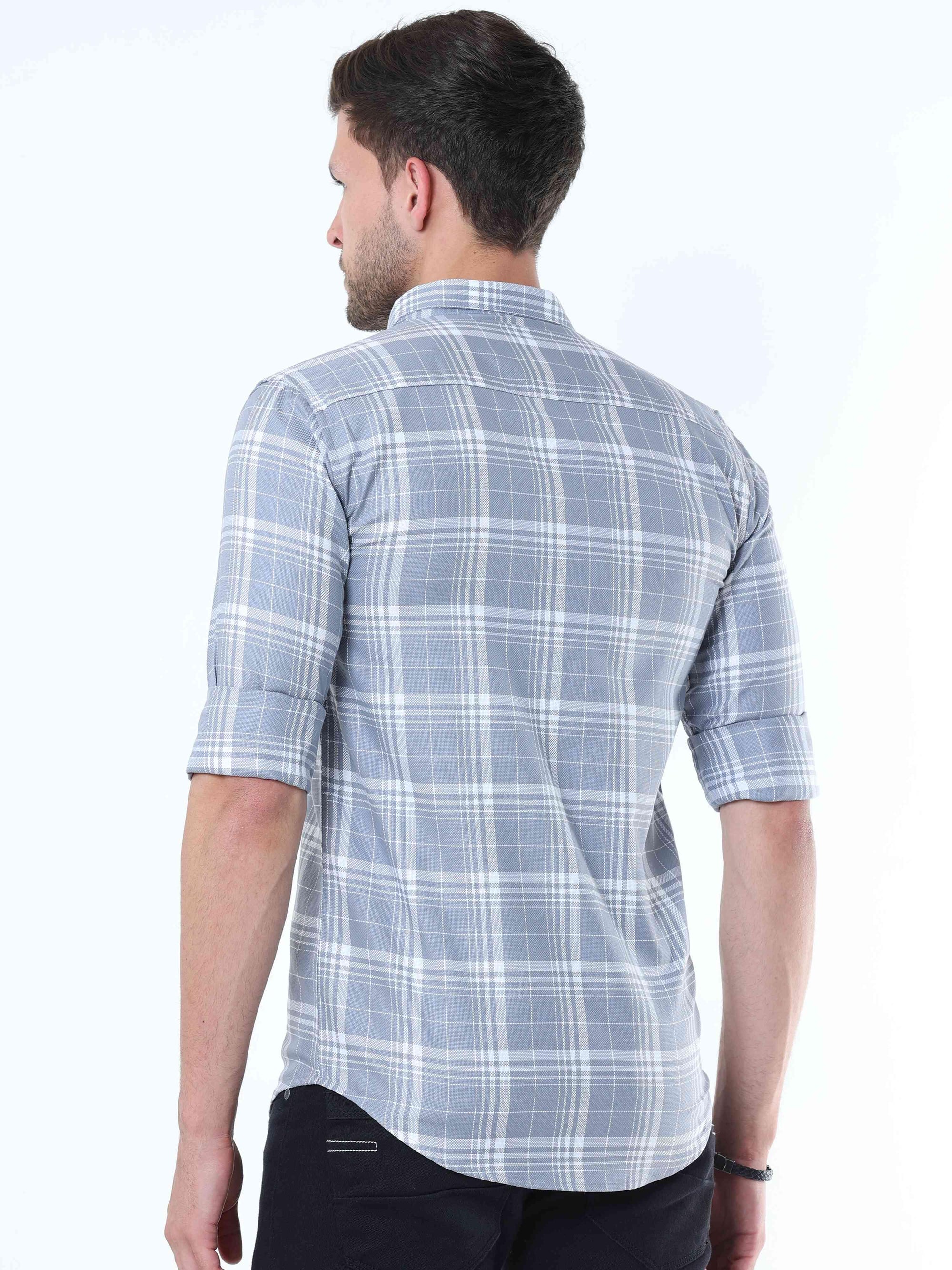 Cool-Grey Supima Check Shirt