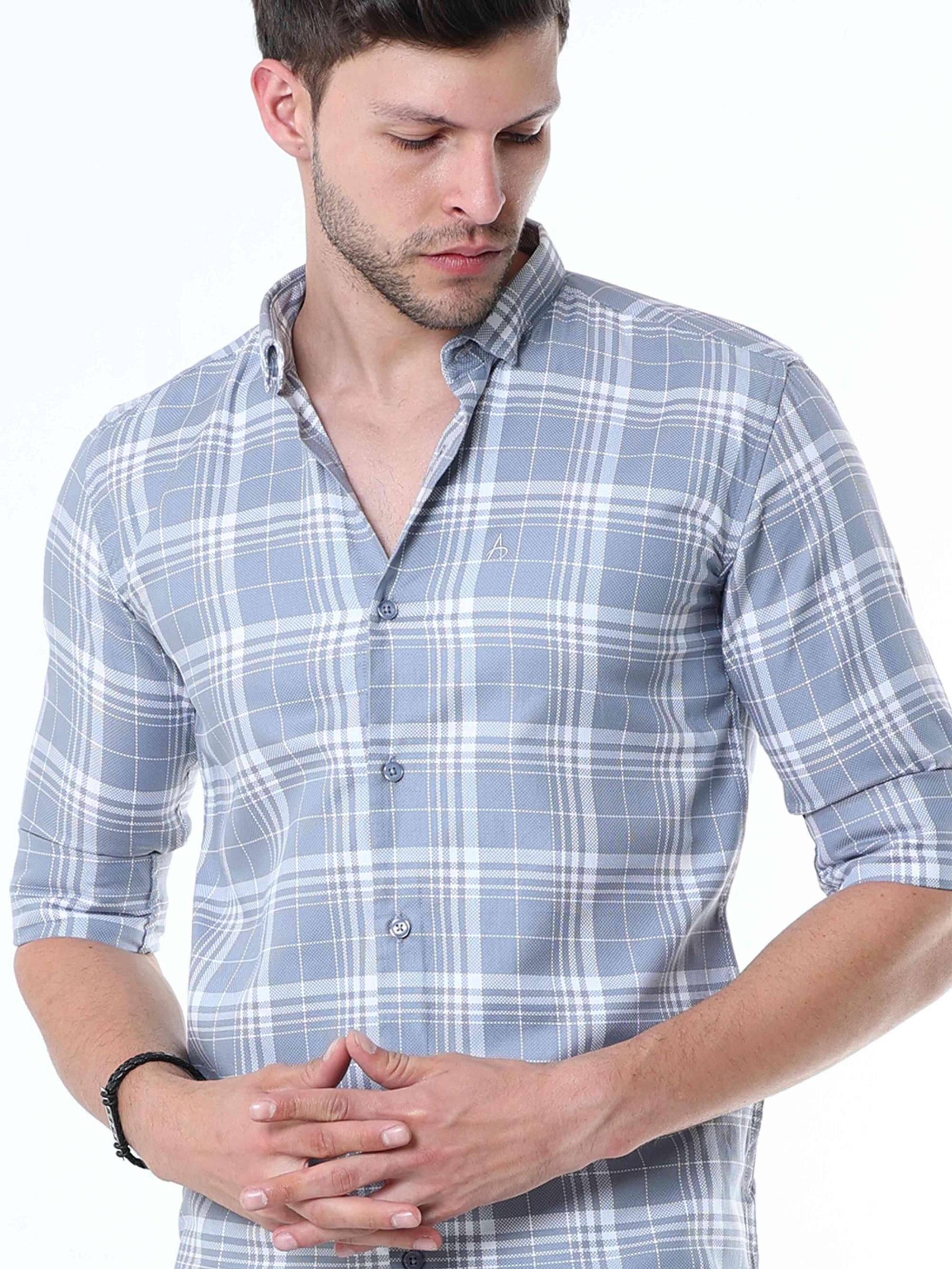 Cool-Grey Supima Check Shirt