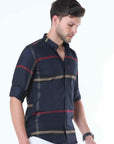 Navy Luxurious Check Shirt