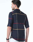 Navy Luxurious Check Shirt