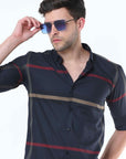 Navy Luxurious Check Shirt