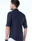 Navy Supima Check Shirt