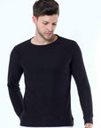 Black Knitted Full Sleeve T-Shirt