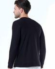 Black Knitted Full Sleeve T-Shirt