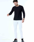 Black Knitted Full Sleeve T-Shirt