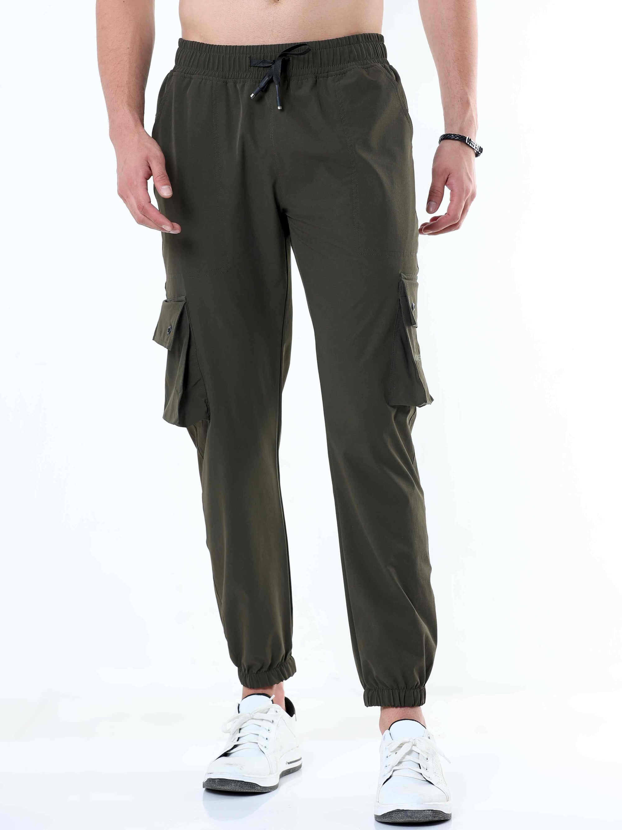 Olive Solid Cargo Pant