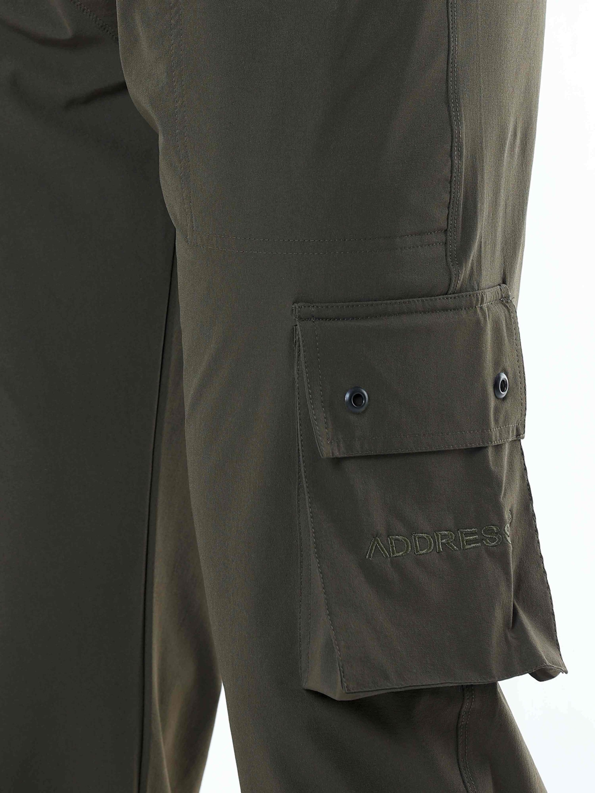 Olive Solid Cargo Pant