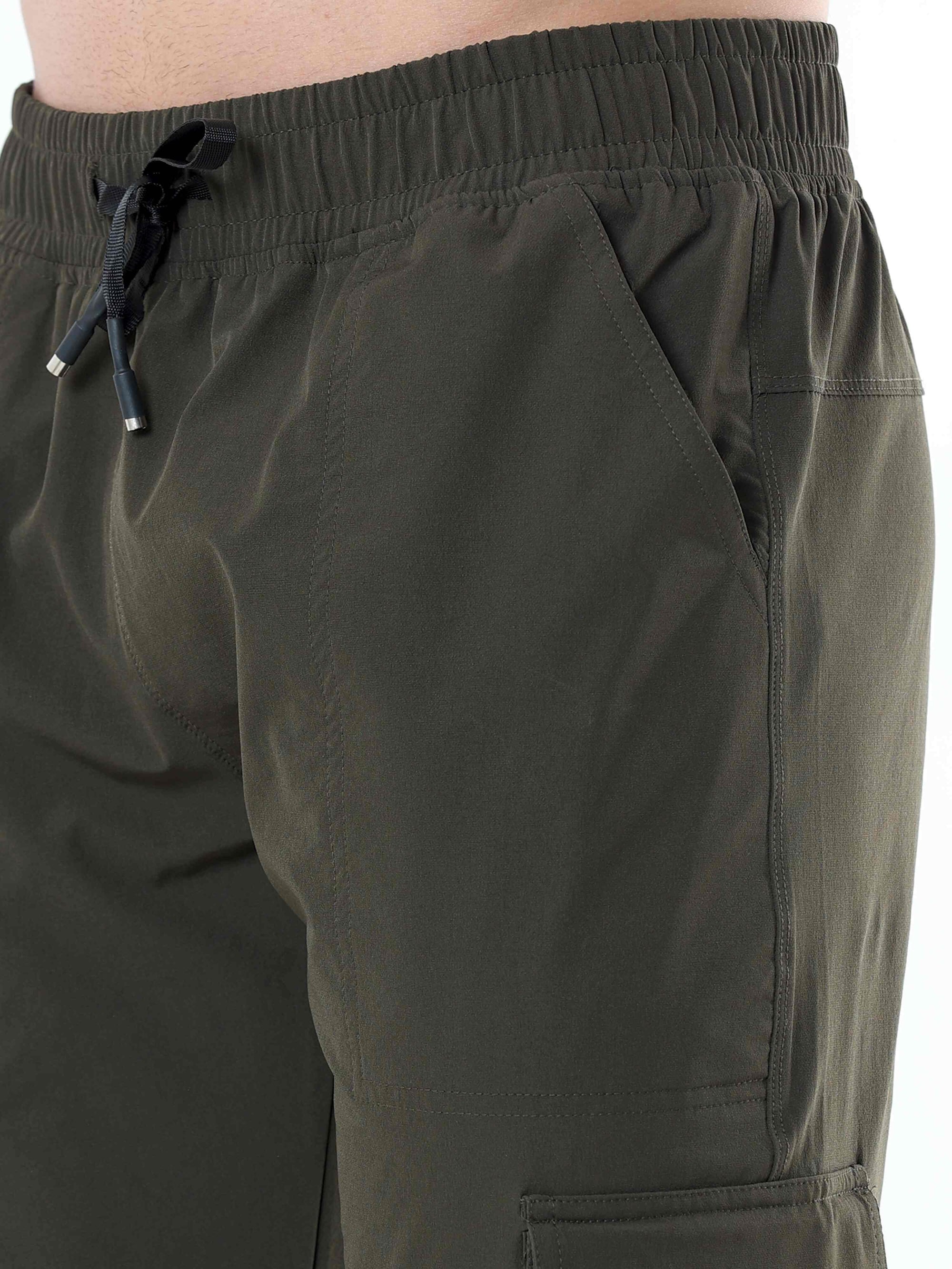 Olive Solid Cargo Pant