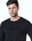 Black Knitted Solid T-Shirt