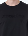 Black Knitted Solid T-Shirt