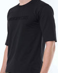 Black Knitted Solid T-Shirt