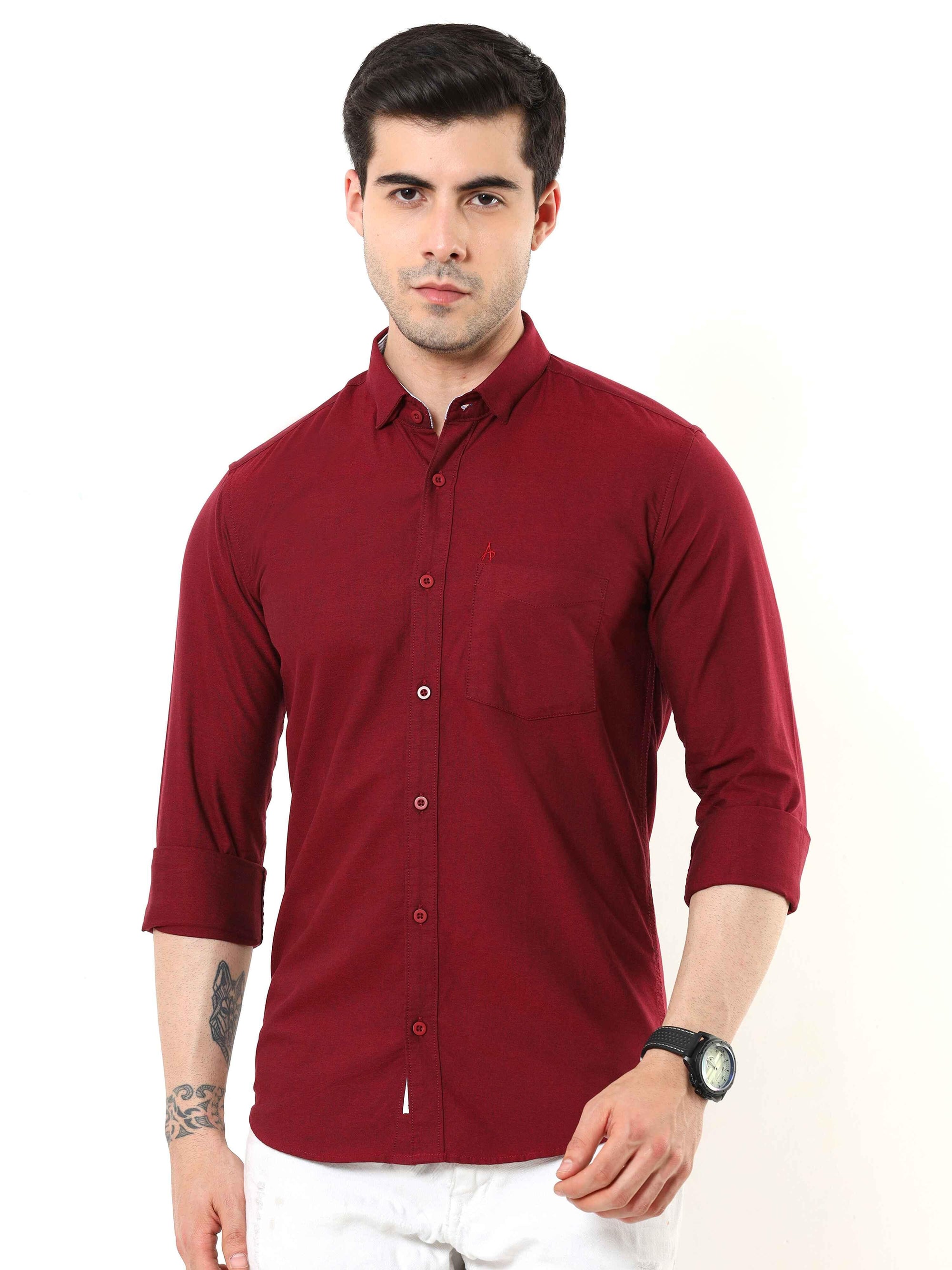 Marroon Slim Fit Shirt