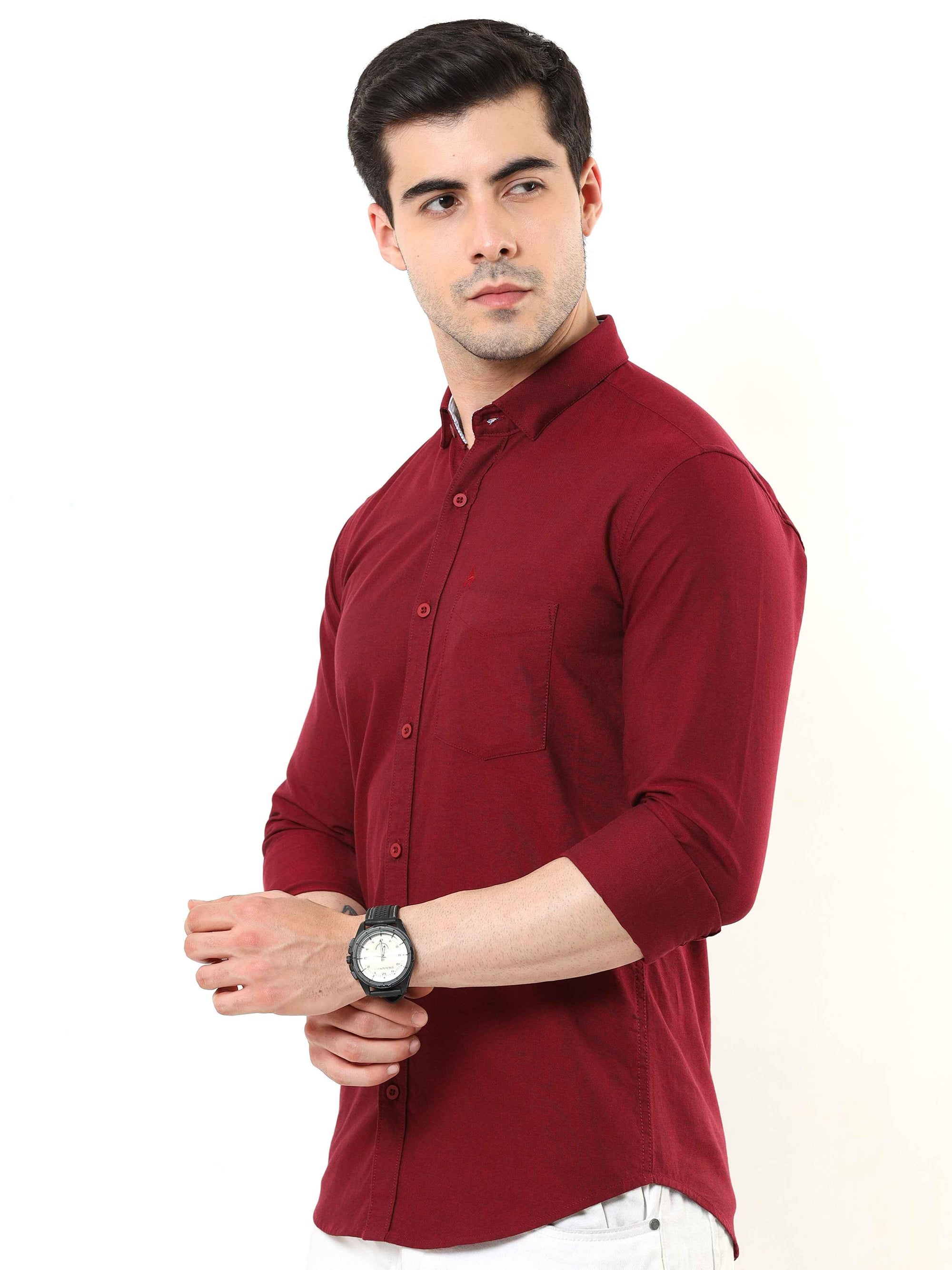 Marroon Slim Fit Shirt