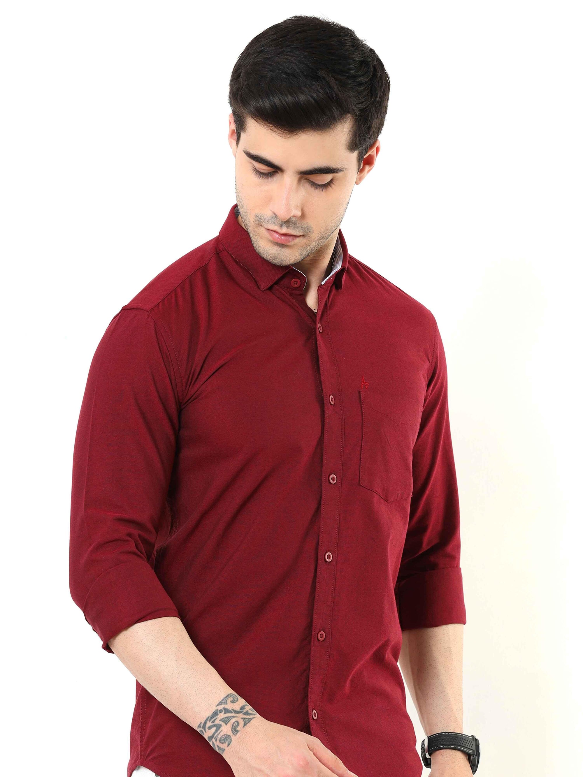 Marroon Slim Fit Shirt