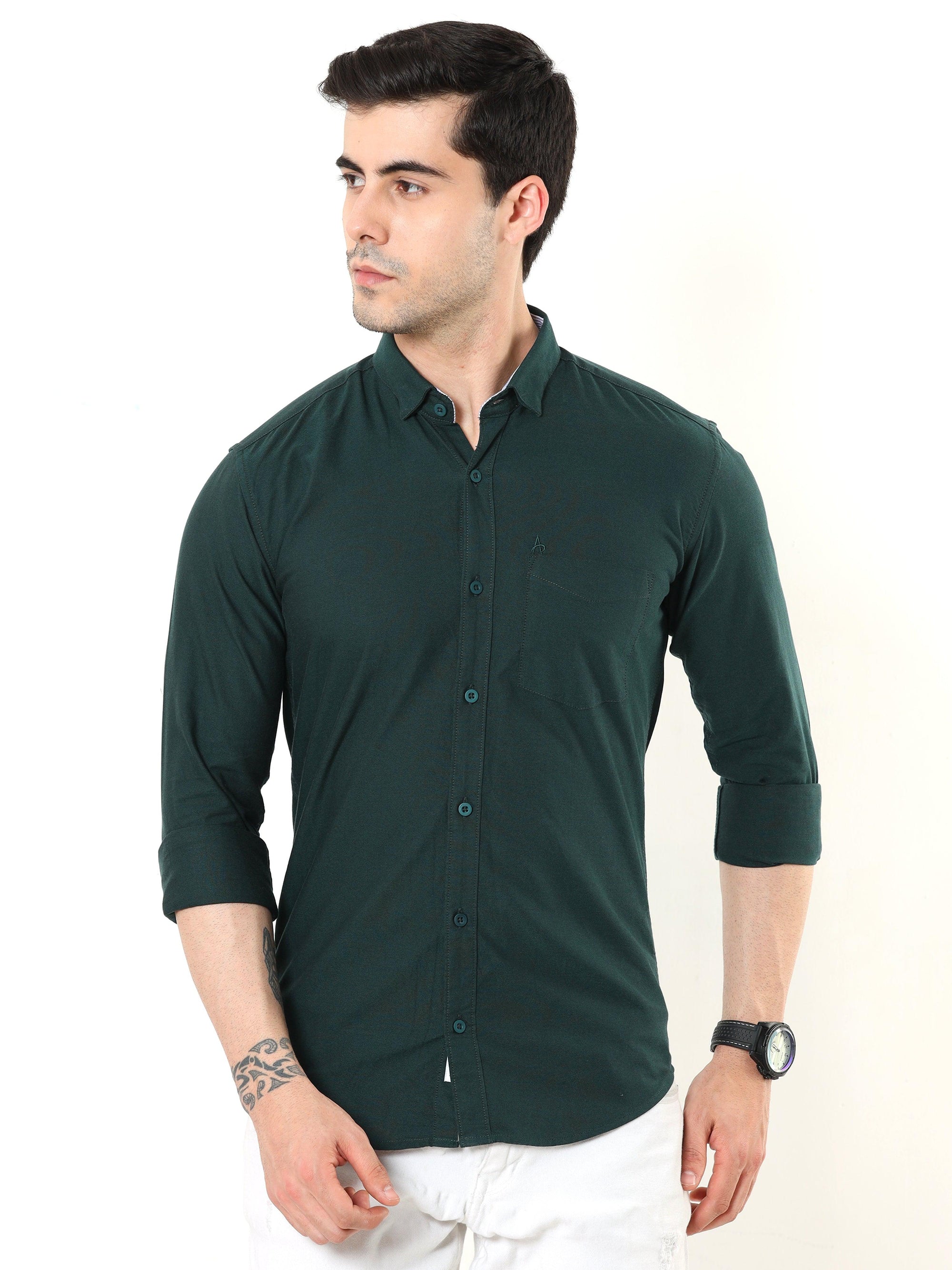 Pine Green Slim Fit Shirt