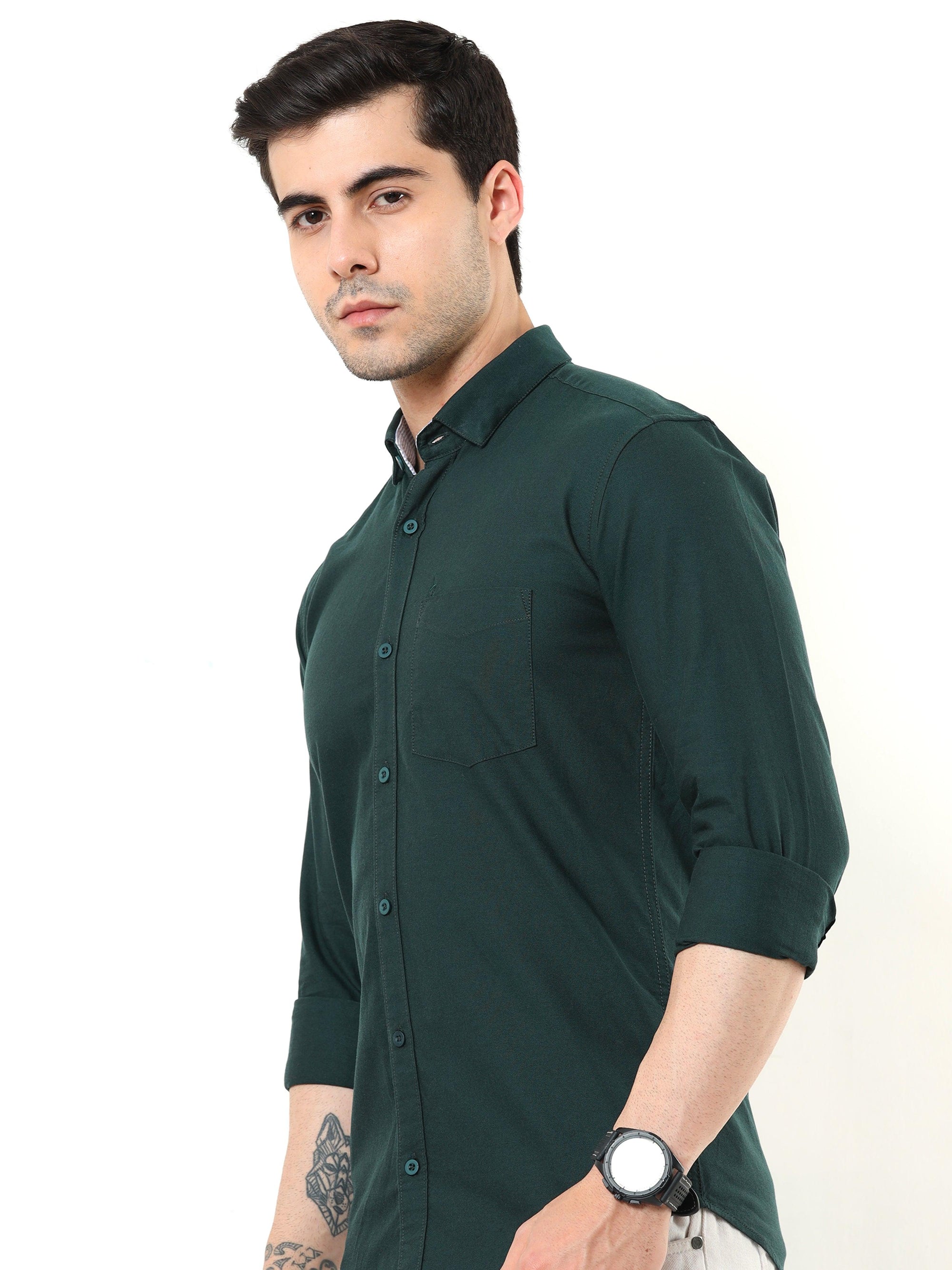 Pine Green Slim Fit Shirt