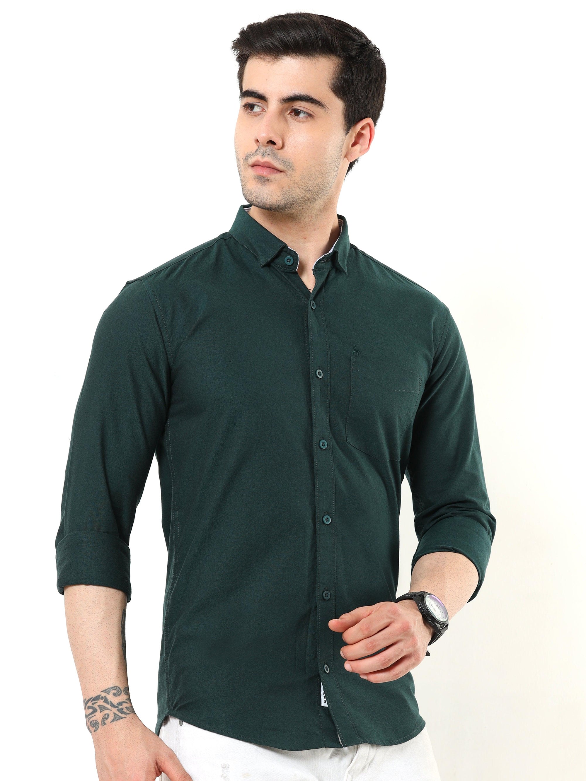 Pine Green Slim Fit Shirt