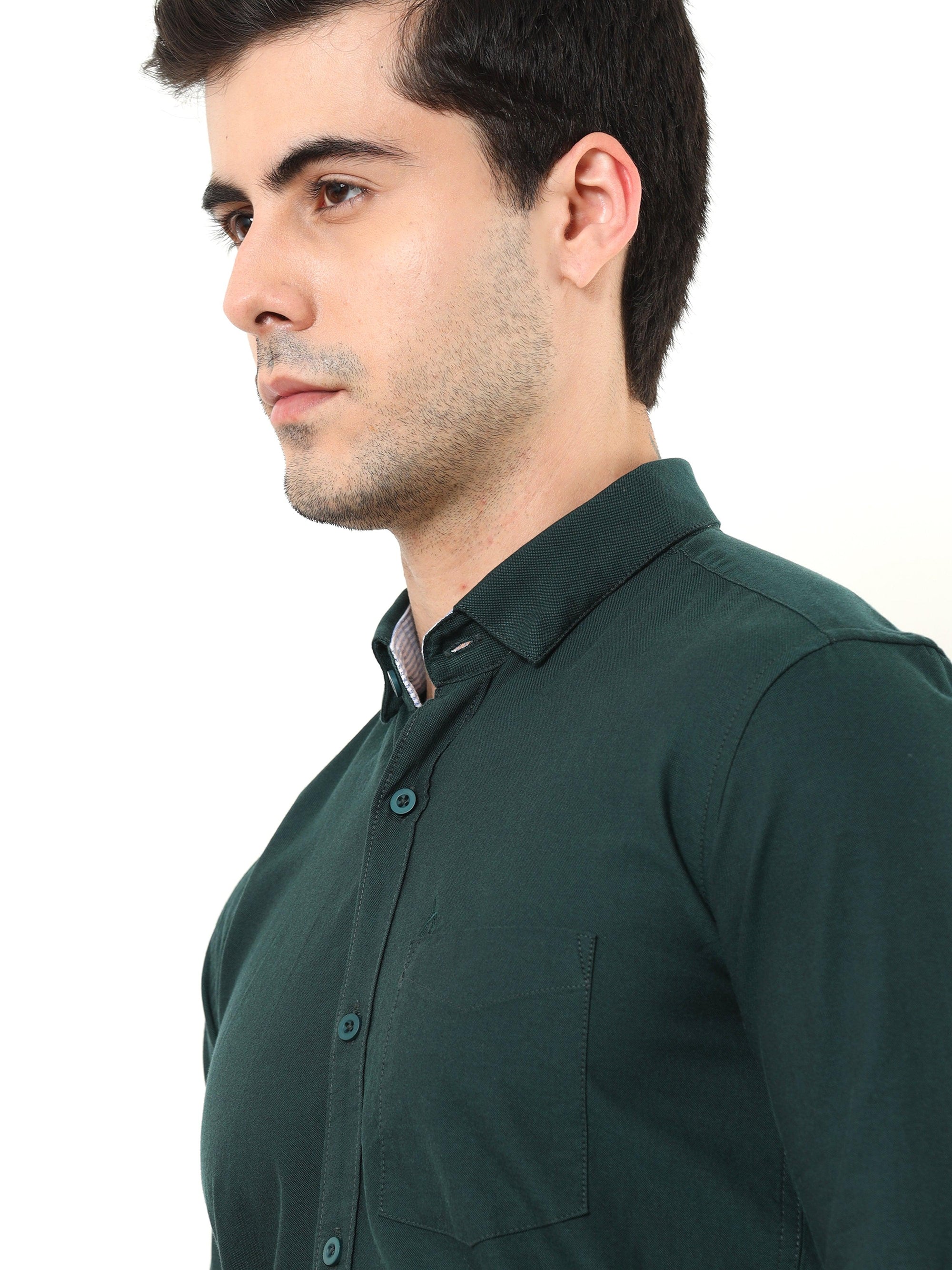 Pine Green Slim Fit Shirt