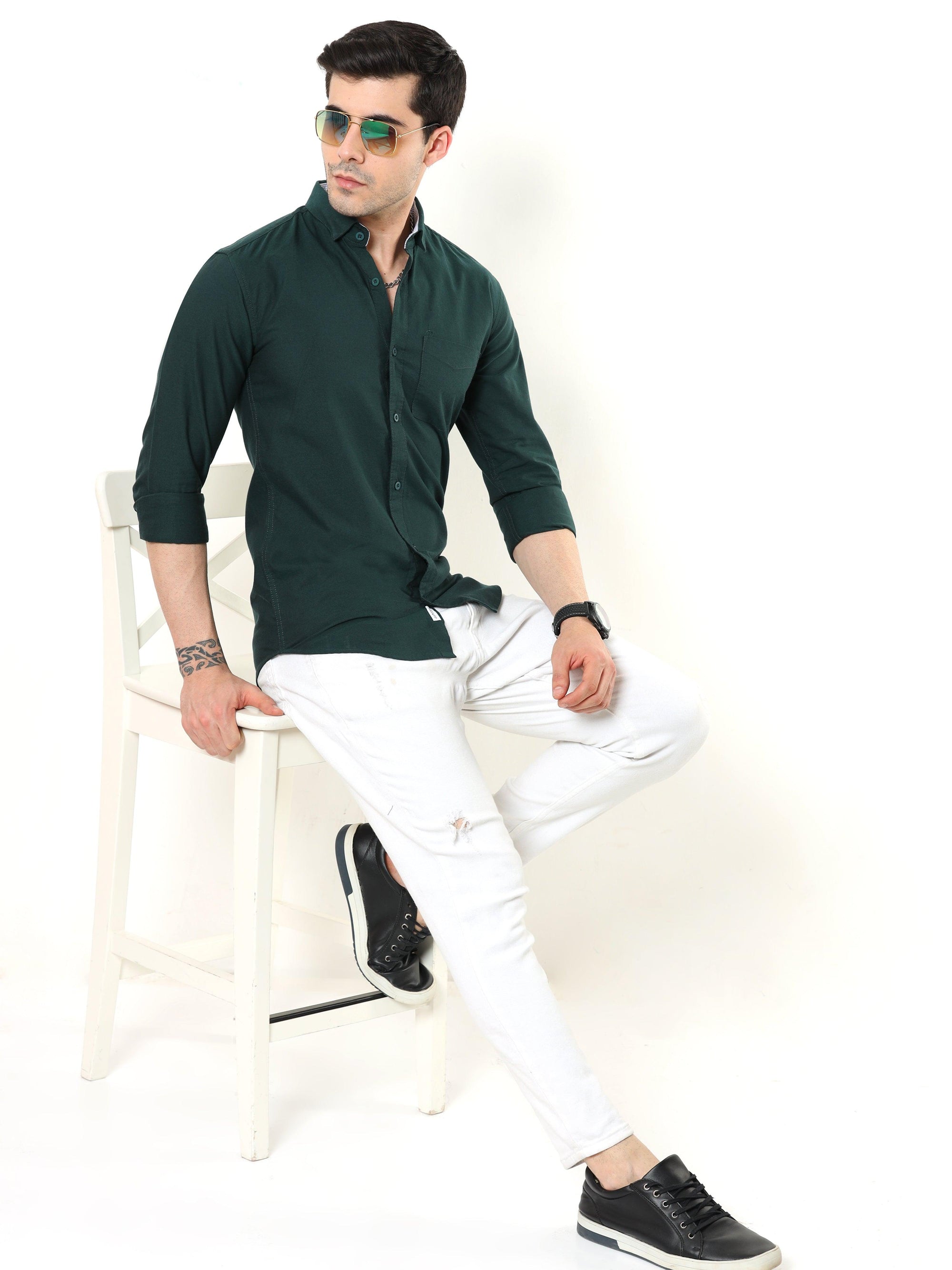 Pine Green Slim Fit Shirt