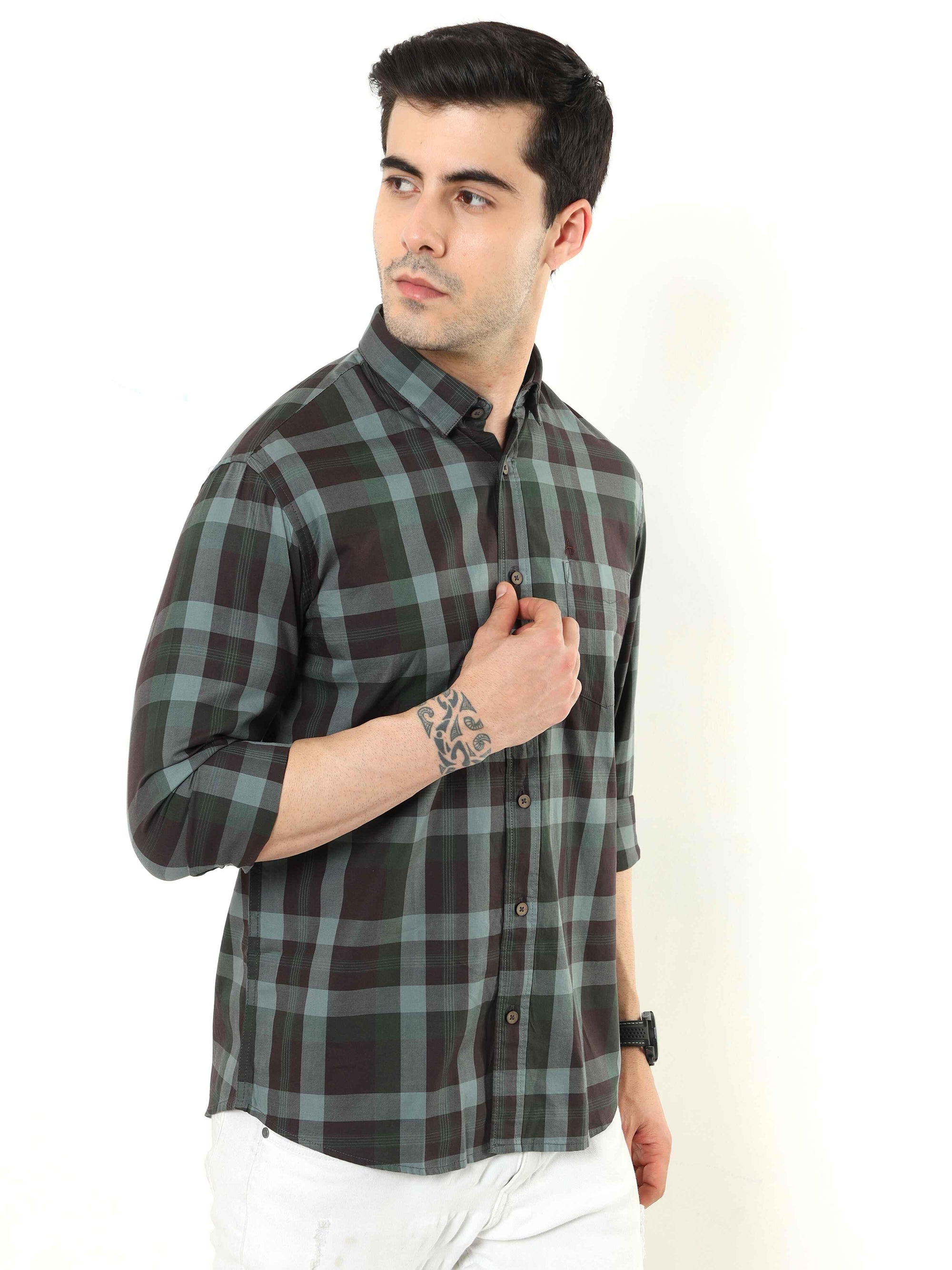 Green Slim Fit Shirt