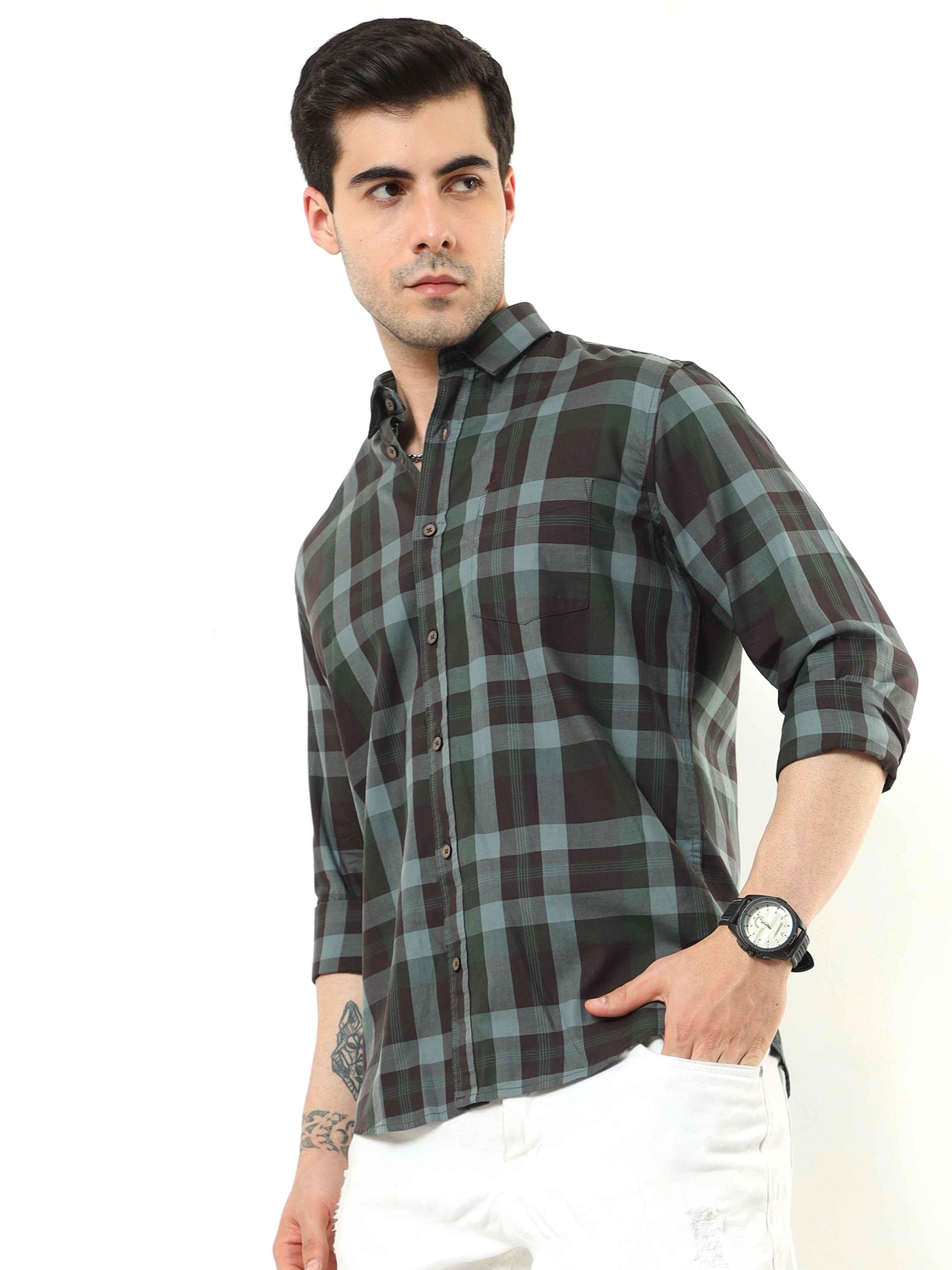 Green Slim Fit Shirt