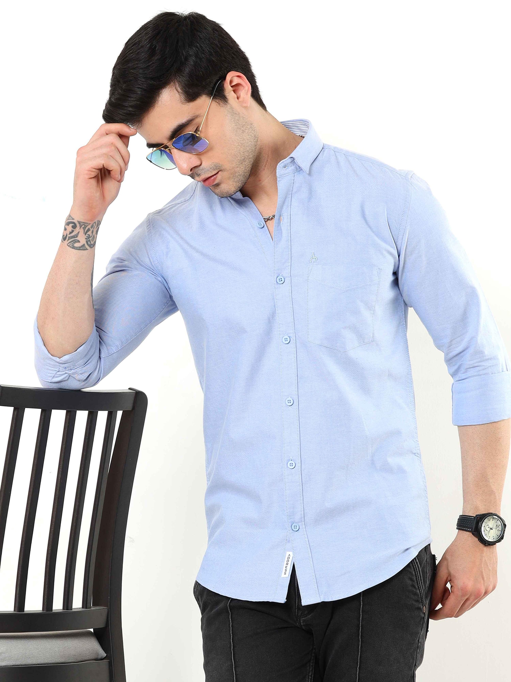 Baby Blue Slim Fit Shirt