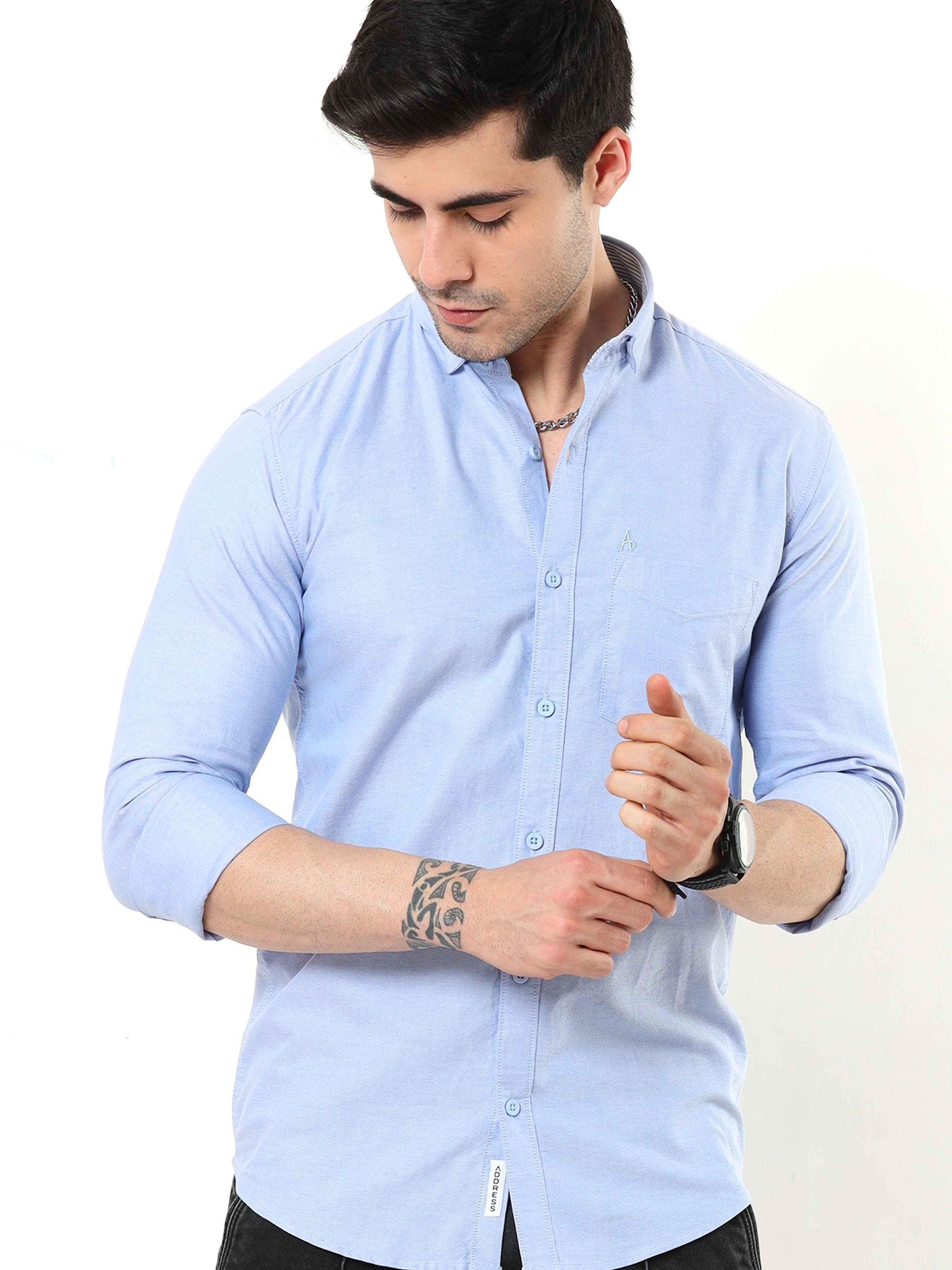 Baby Blue Slim Fit Shirt