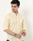 Canary Yellow Slim Fit Stripe Shirt