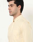 Canary Yellow Slim Fit Stripe Shirt