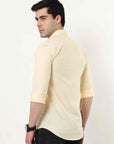 Canary Yellow Slim Fit Stripe Shirt