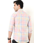 Pink Check Slim Fit Shirt