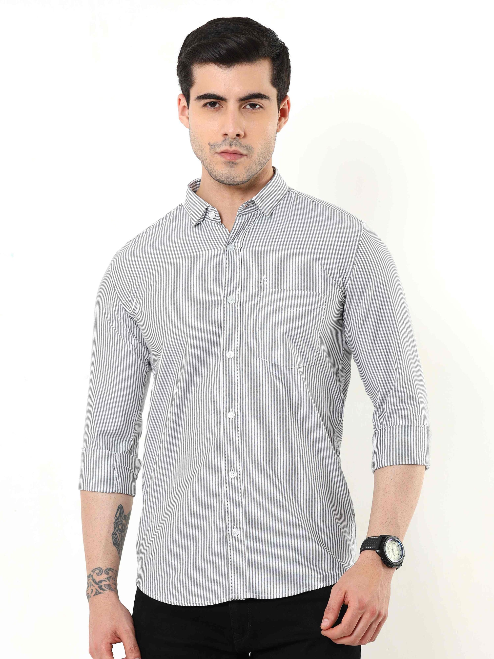 Black Stripes Slim Fit Shirt