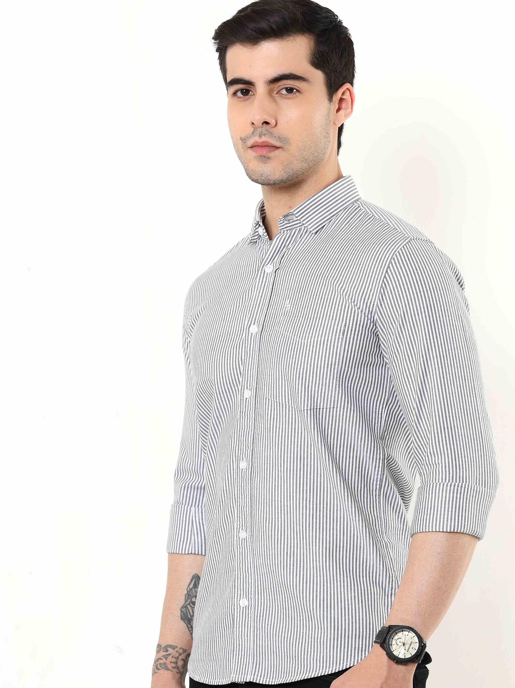 Black Stripes Slim Fit Shirt