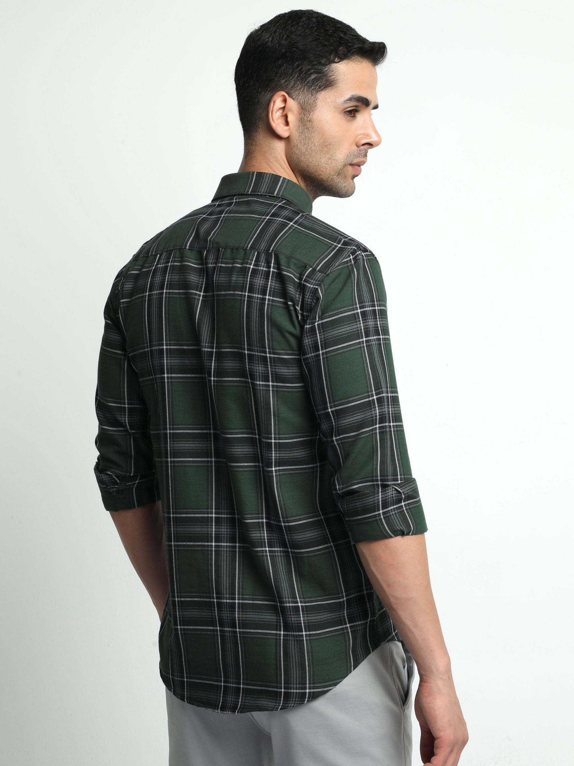 Dark Green Checks Shirt