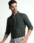 Dark Green Checks Shirt