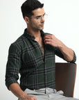 Dark Green Checks Shirt