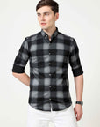 Slim Fit Black Full Sleeve Shirt