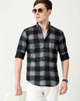 Slim Fit Black Full Sleeve Shirt