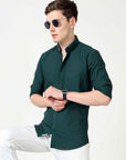 Slim Fit Bottle Green  Shirt