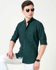 Slim Fit Bottle Green  Shirt