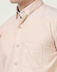 Slim Fit Beige Full Sleeve Shirt